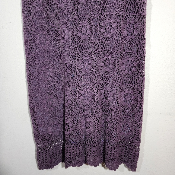 VTG JENNIFER KELLY Purple Crochet Pencil Skirt - Picture 3 of 11